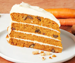 Four High Carrot Cake Slice