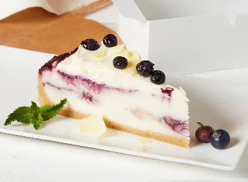 Blueberry Cobbler White Chocolate Cheesecake Slice